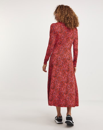 Soft Touch Zip Front Dress With Ruching