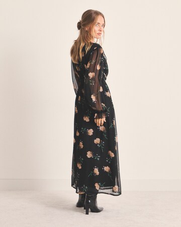 Simply Be Floral Print Georgette Frill Wrap Midi Dress