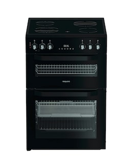 Hotpoint HDE6VDCASB1 60cm Electric Double Cooker with Air Fry - Black + Install
