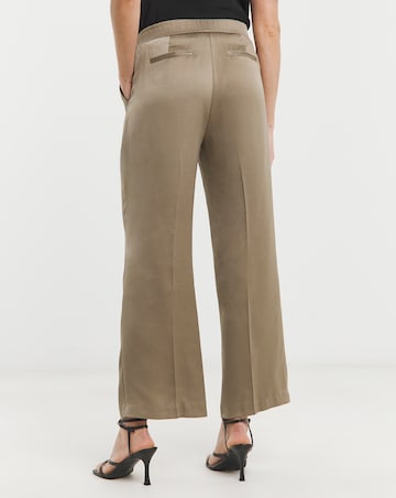Truffle Satin Wide Leg Trousers