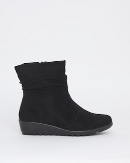 Cushion Walk Ruched Wedged Boots EEE Fit