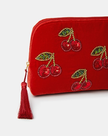 Accessorize Cherry Velvet Pouch