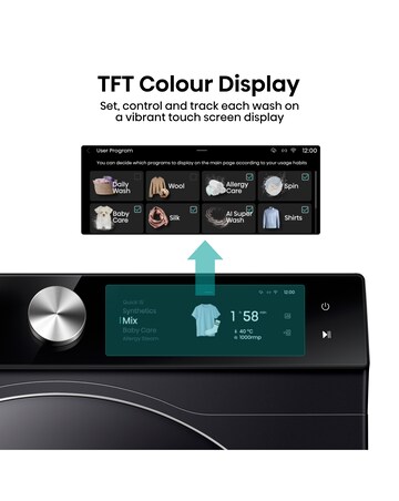 Hisense 7 Series WF7S1247BB AI Wifi-enabled 12kg 1400 spin Washing Machine Black