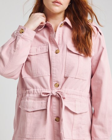Simply Be Light Pink Waist Detail Cargo Jacket