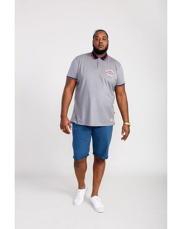 D555 Big And Tall Mersea Pique Polo Shirt With Chest Embroidery - Grey
