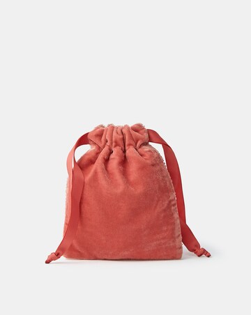 Accessorize Bow Velvet Drawstring Bag