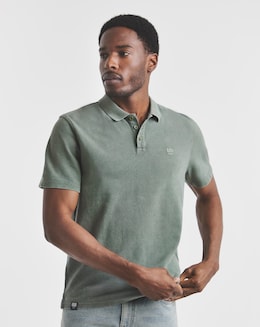 Union Garment Dyed Pique Polo- Green