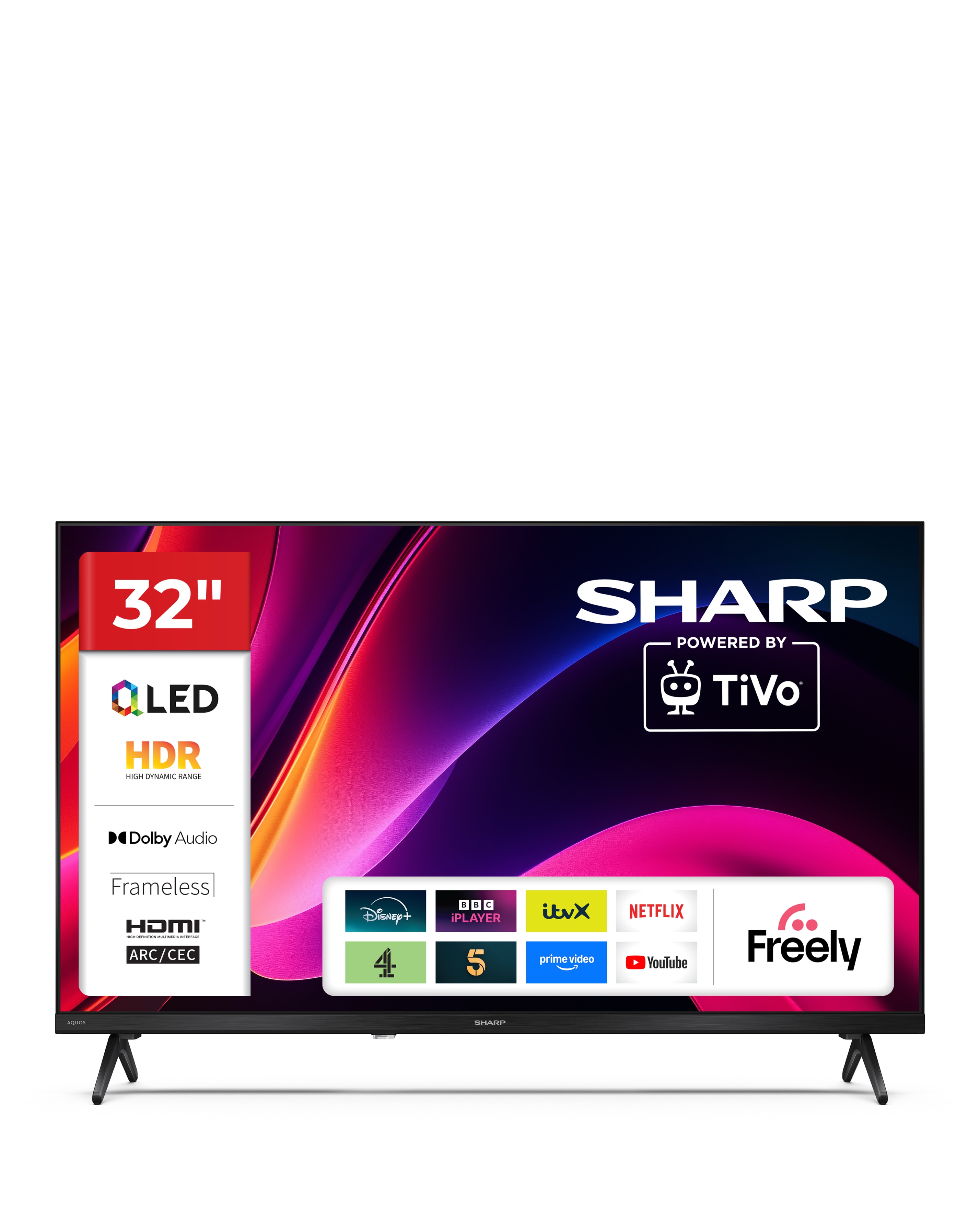 Sharp 1T-C32HE3245KB 32in QLED HD Ready Smart TiVo LED TV with