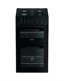 Hotpoint HTG5GCB 50cm Gas Twin Cooker - Black