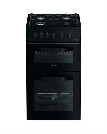 Hotpoint HTG5GCB 50cm Gas Twin Cooker - Black