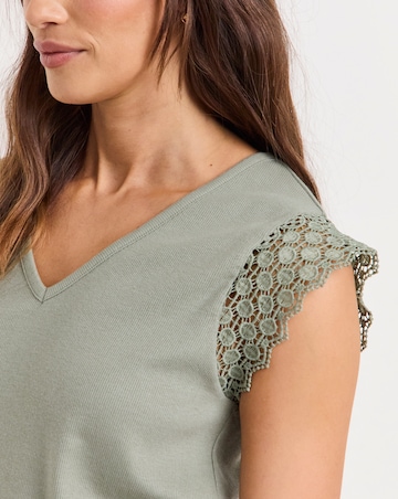 Pure Cotton Lace Insert Vest