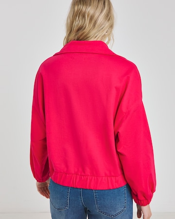 Hot Pink Zip Up Sweatshirt