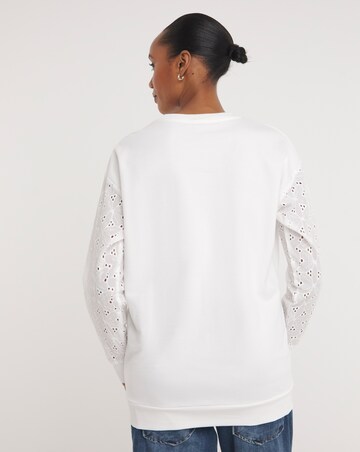 Broderie Long Sleeve Crew Neck Sweatshirt