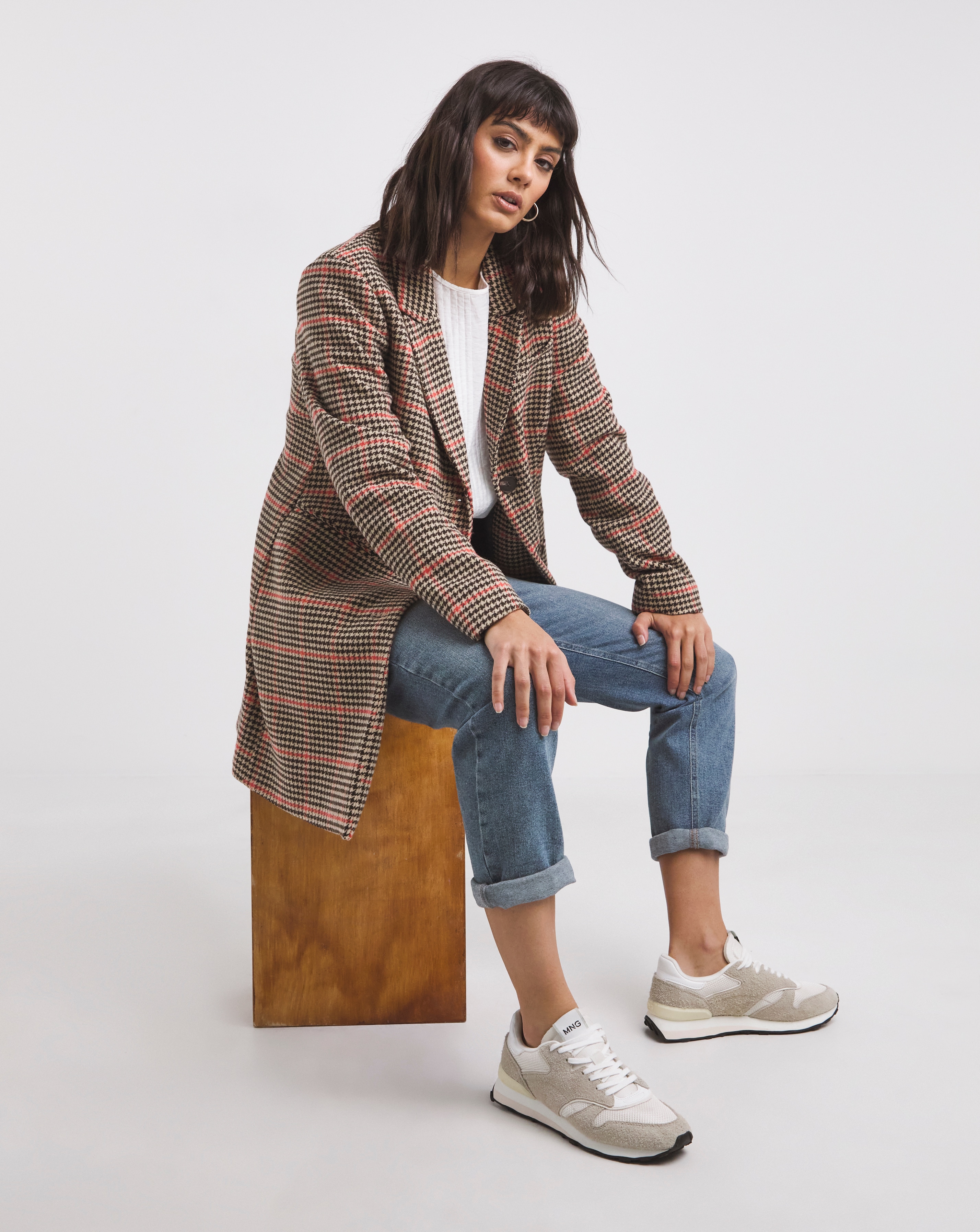 Heritage Check Mid Length Coat | Ambrose Wilson