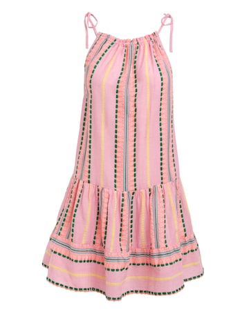 Beach to Beach Jacquard Stripe Mini Beach Dress
