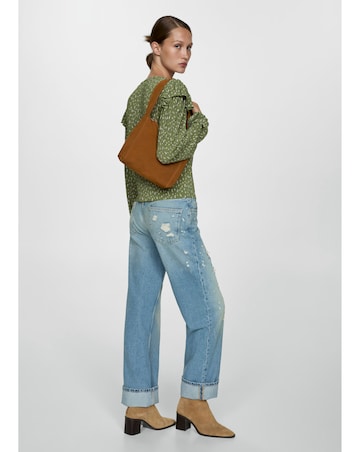 Mango Floral Ruffle Top