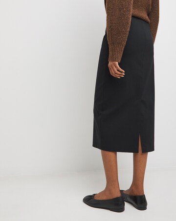 Stretch Poplin Pencil Skirt