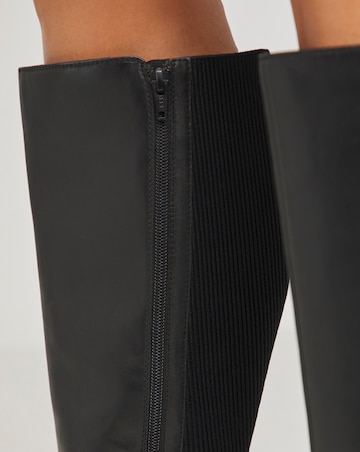 Ashleigh Leather Stretch Panel Boots Extra Wide EEE Fit Standard to Curvy Calf