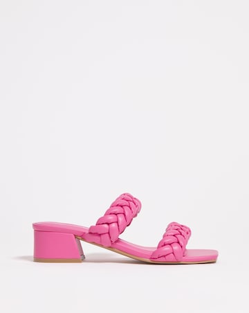 Isobel Plaited Low Block Heeled Sandals - Wide Fit (E)