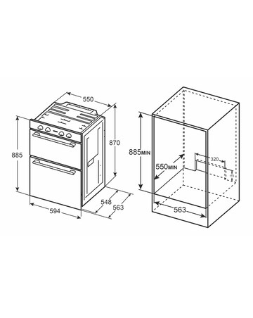 Russell Hobbs RH89DEO2001B/02 89cm High Built-In Double Oven Black Install