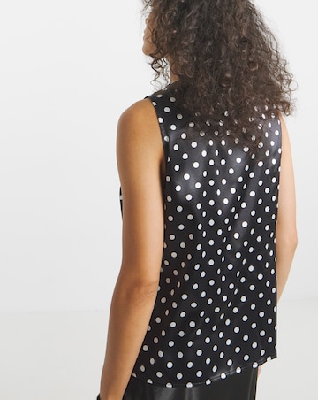 Simply Be Polka Dot Satin Tie Front Waistcoat