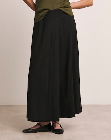 Anthology Black Linen Seam Detail Maxi Skirt