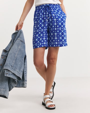 Blue Print Pull On Knee Length Shorts