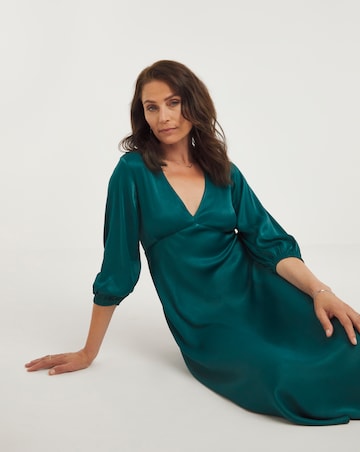 Joanna Hope Heavy Satin Midi Dress