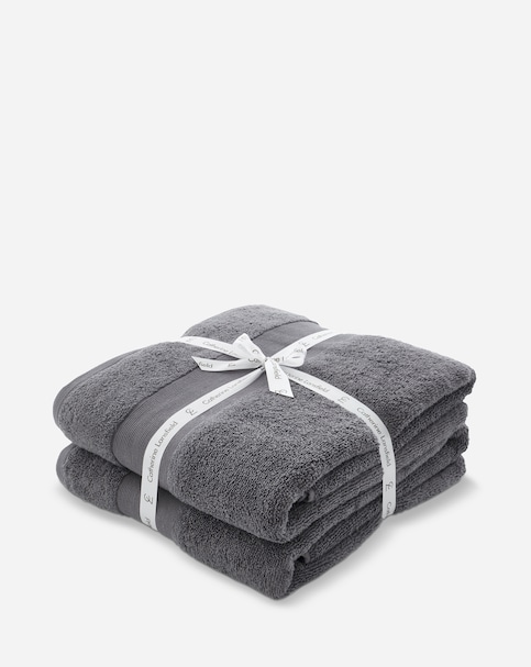 Catherine Lansfield Anti Bacterial Bath Sheet Pair Charcoal