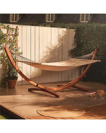 VonHaus Santorini Wooden Frame Hammock