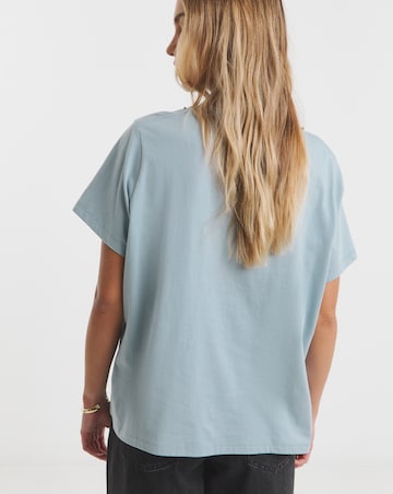 Simply Be Blue Embellished Neckline T-Shirt