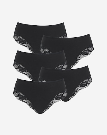 Pretty Secrets (5 Pack) Midi Brazilian Knickers Black