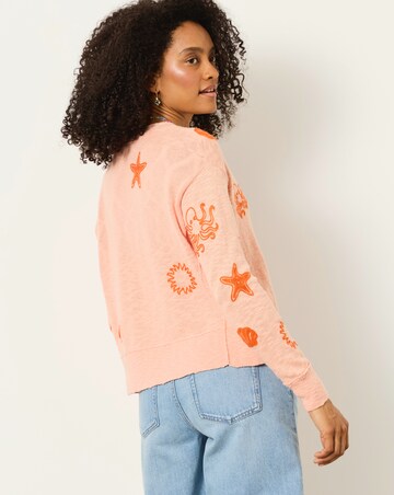 FatFace Seascape Embroidered Cardigan