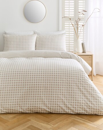 Gingham Cotton Blend Reversible Duvet Cover Set