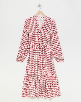 Button Through Tie Belt Midi Dress