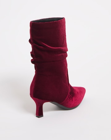 Ruched Kitten Heeled Boots E Fit