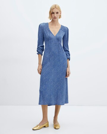 Mango Printed Bow Tie Dress