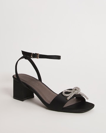 Glitzy Bow Block Heel Sandal EEE Fit
