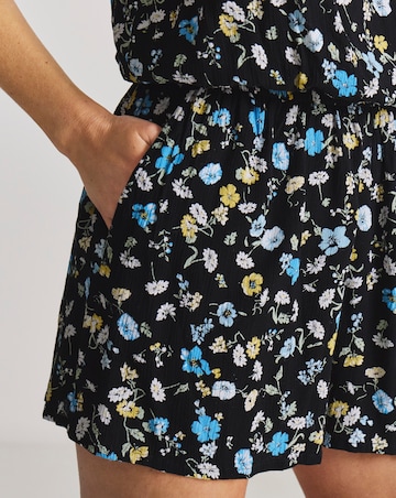 Ditsy Floral Shirred Bandeau Beach Playsuit