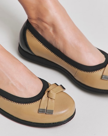 Heavenly Soles Mallory Elasticated Topline Ballerina - Wide Fit (E)