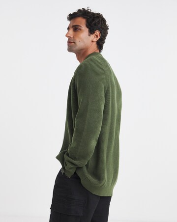 Fisherman Knitted Zip Through Cardigan
