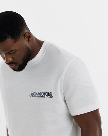 Jack & Jones Cassis Sketch Back Print T-Shirt - White