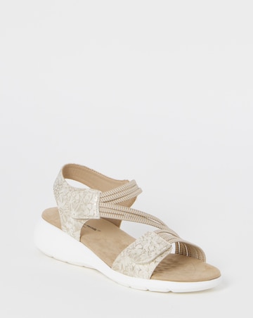 Cushion Walk Beige Printed Touch-Fasten Sandals - Extra Wide Fit (EEE)