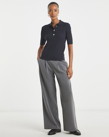 Ribbed Henley Collared Jumper