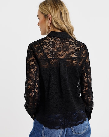 Lace Scallop Hem Shirt
