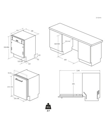 Candy Rapido CI3E53E0W Integrated Full Size Dishwasher 13 Place Settings White