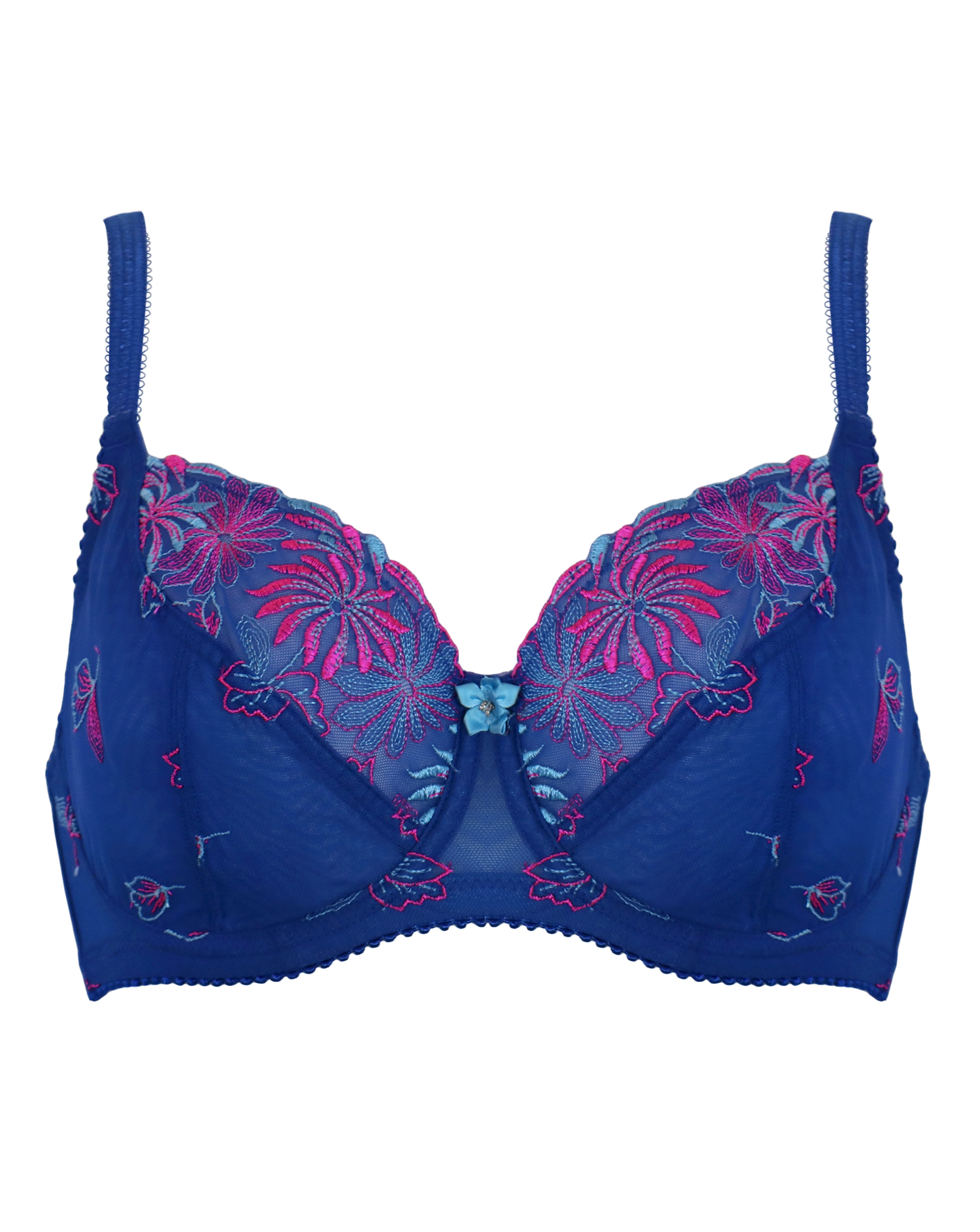 Pour Moi St Tropez Full Cup Wired Bra Cobalt/Pink | Ambrose Wilson