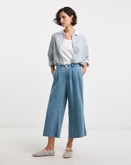 Wide Leg Crop Jeans with Tencel&trade; Lyocell