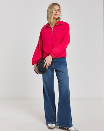 Hot Pink Zip Up Sweatshirt