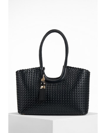 Luella Grey Lillie Black Whipstitch Tote